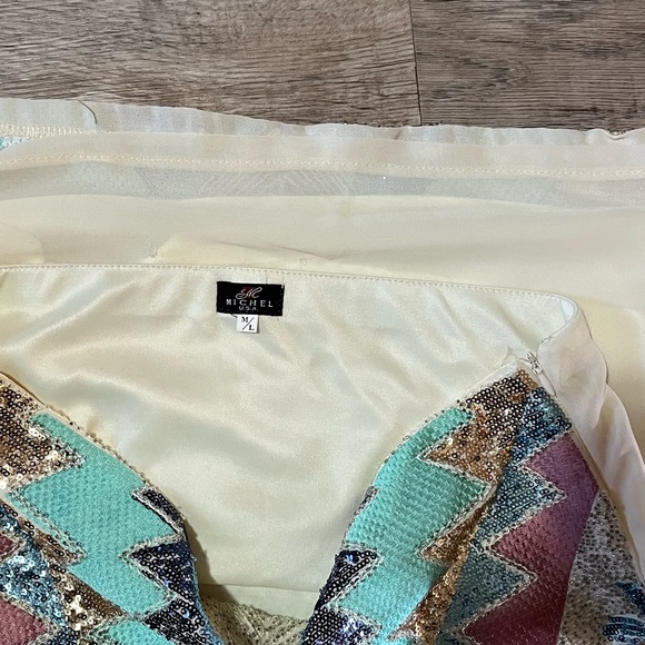 Aztec Sequins Mini Skirt - Picture 3 of 3